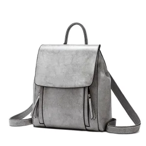 Matte Genuine Leather Backpack