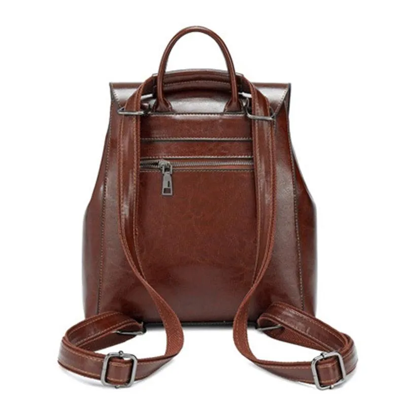 Matte Genuine Leather Backpack