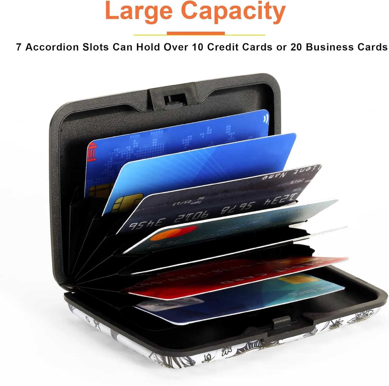 Mayski Credit Card Holder, RFID Blocking, Aluminum Alloy Hard Case, Small Mini Business Metal Wallet for Women Men, Bat
