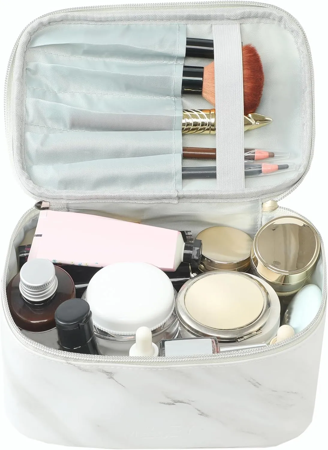Meiyuuo Makeup Bag Cosmetic Bags for Women Ladies Zipper Pouch Makeup Organizer PU Leather Waterproof