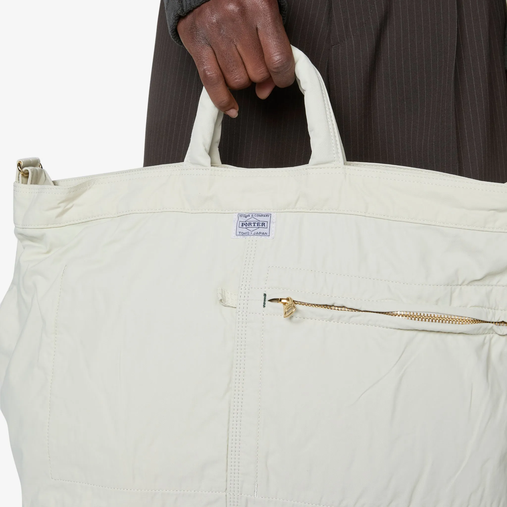 Mile 2-Way Tote Bag White (L)