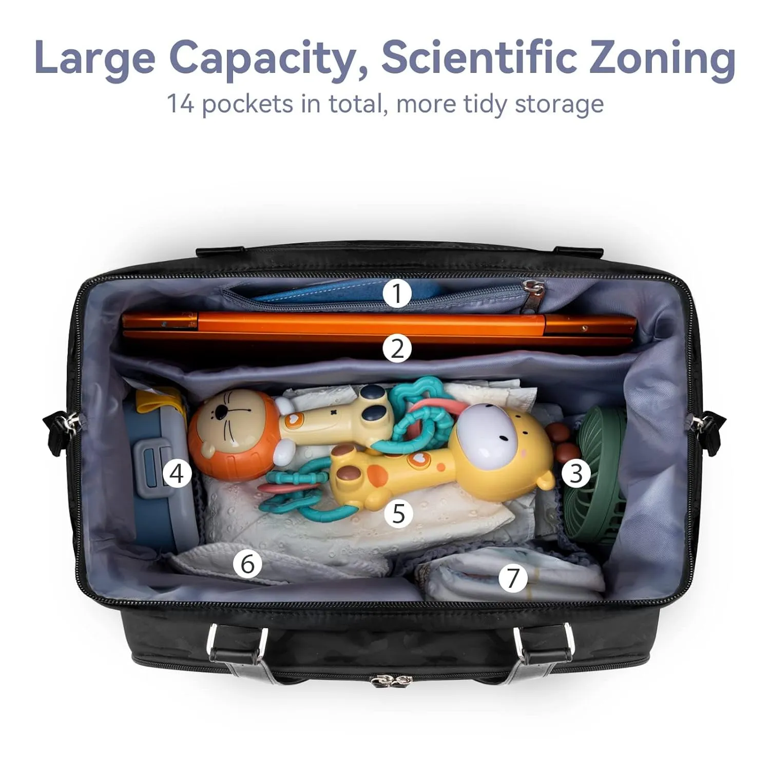 Moms Diaper Bag 4 in 1 Diaper Baby Tote, Hospital Bag for Labor & Delivery, Large Waterproof Baby Travel Weekender with 3 Insulated Pockets, Camo Black