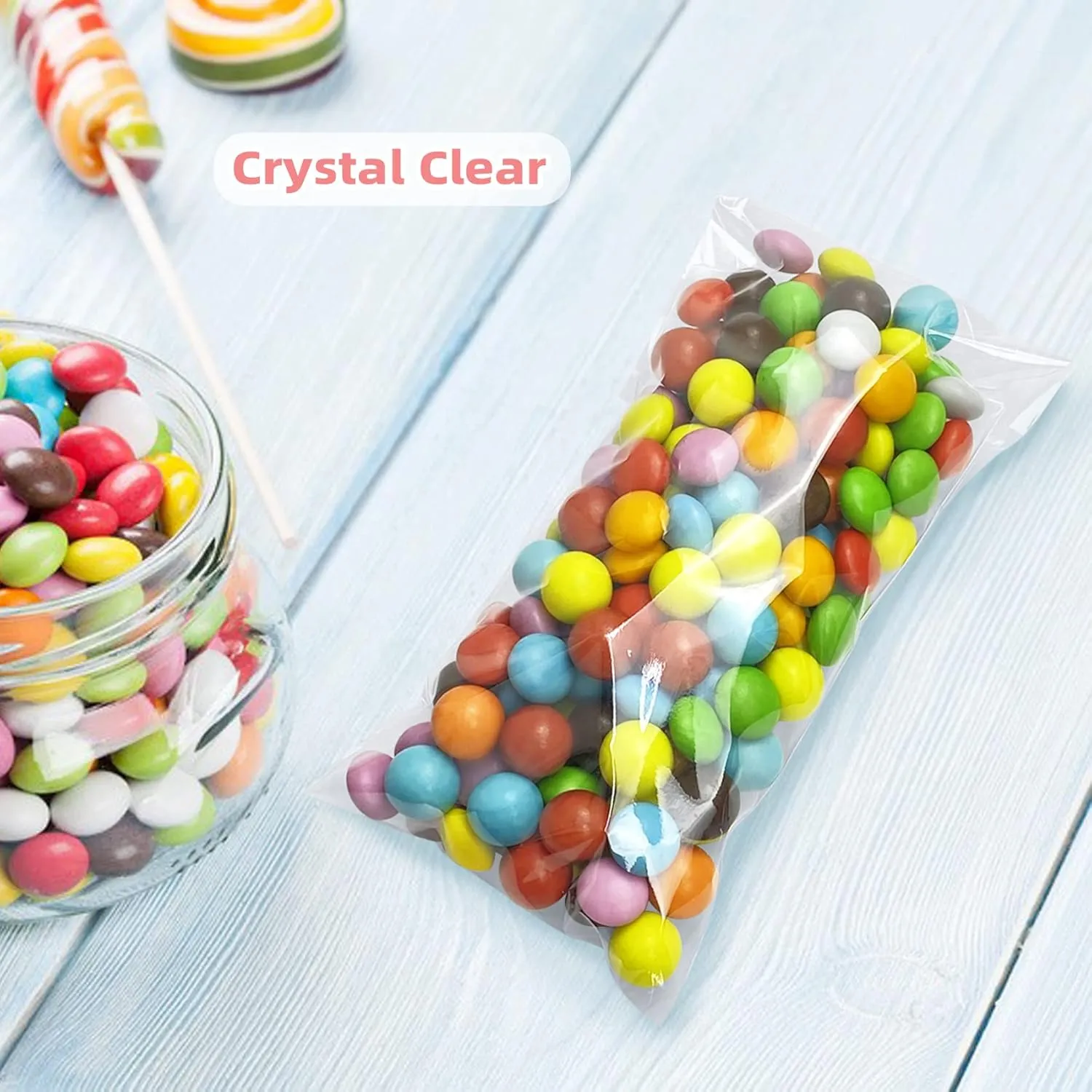 Morepack Self Sealing Cellophane Bags Self Adhesive,3x7 Inches Clear Resealable Cellophane Bags 200 Pieces