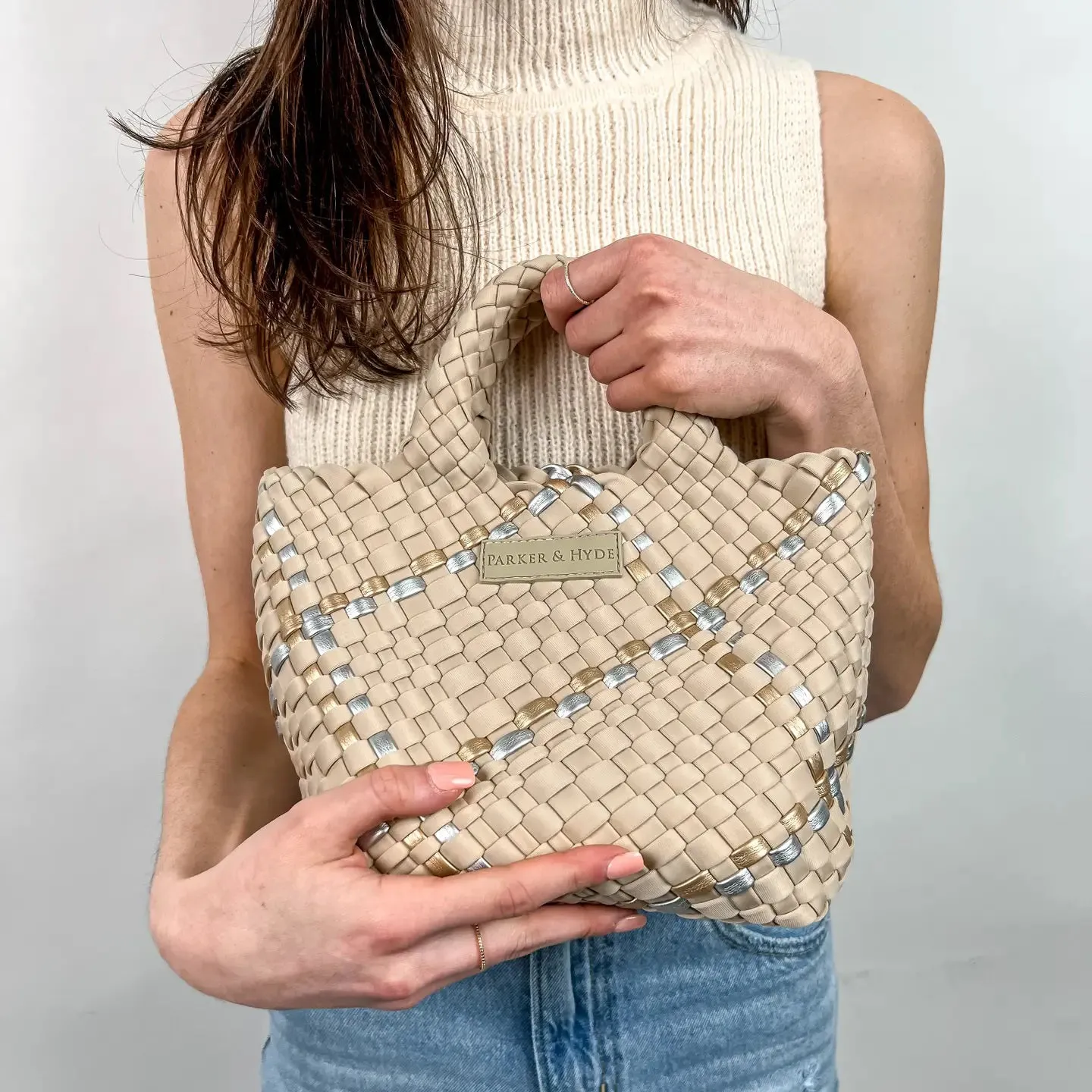 PARKER AND HYDE - MINI WOVEN TOTE BAG
