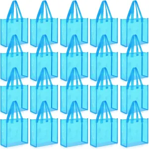 Paterr 20 Pack Plastic Clear Tote Bags 10 x 10 x 4 Inch Stadium Approved Gift Bag with Handles for Women Sports Work Travel