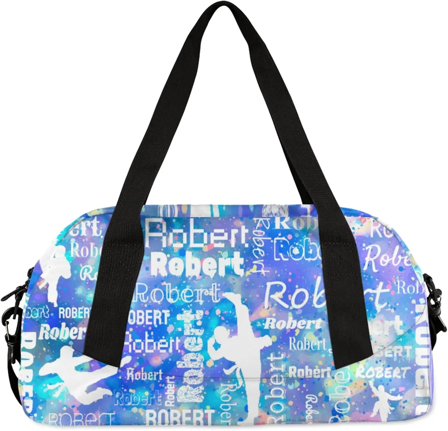 Personalized Karate Sport Duffel Bag Custom Sports Bag Travel Overnight Shoulder Bags Customized Gifts for Women Men Martial Art, Colorful Glitter