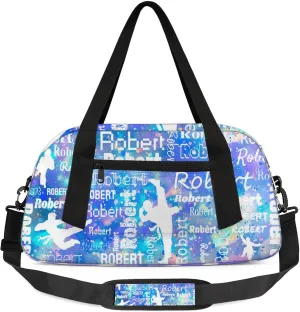 Personalized Karate Sport Duffel Bag Custom Sports Bag Travel Overnight Shoulder Bags Customized Gifts for Women Men Martial Art, Colorful Glitter