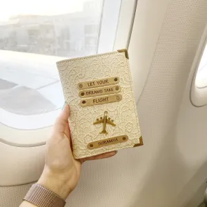 Personalized Passport Cover - Glided Grace White
