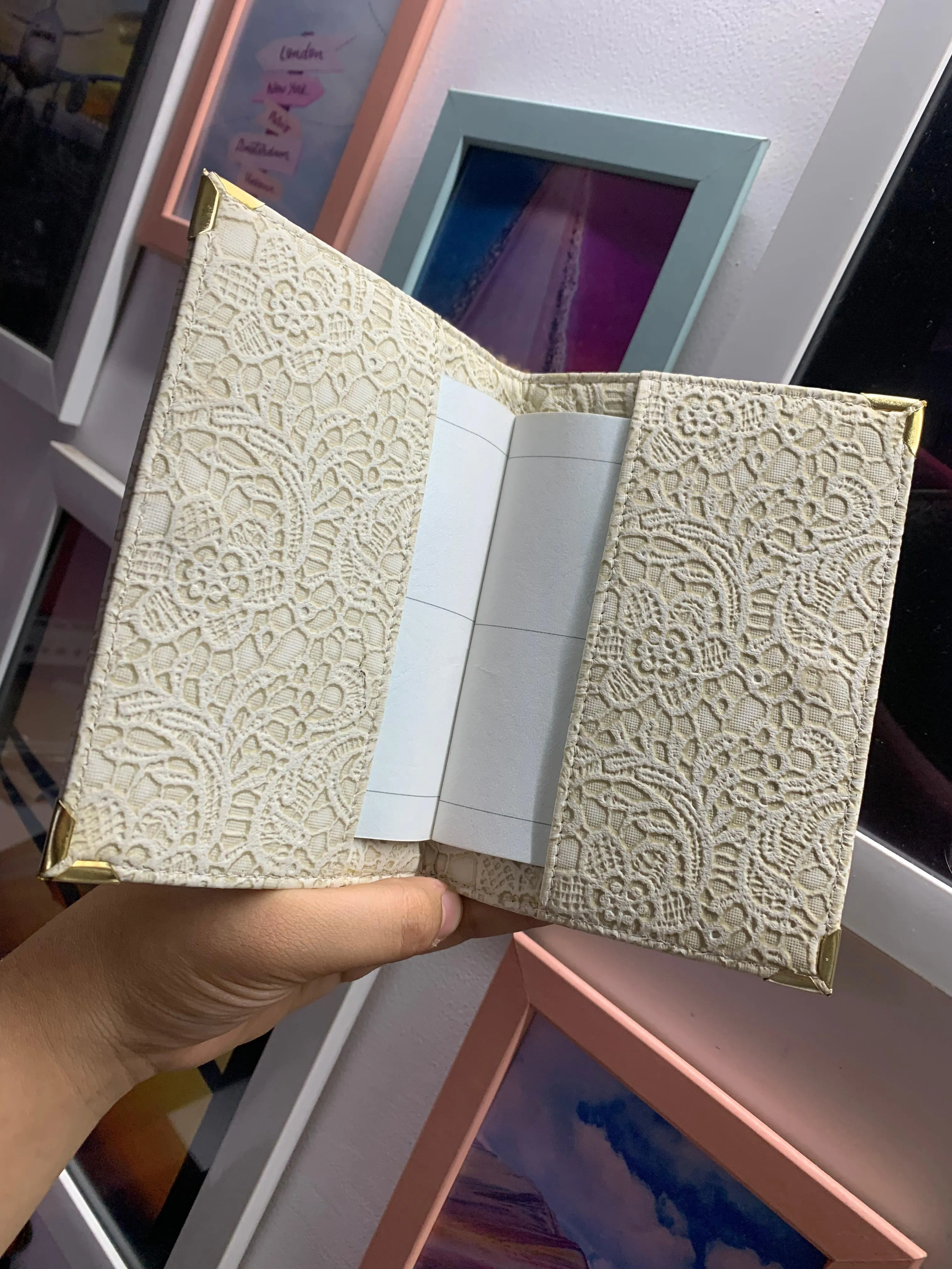 Personalized Passport Cover - Glided Grace White