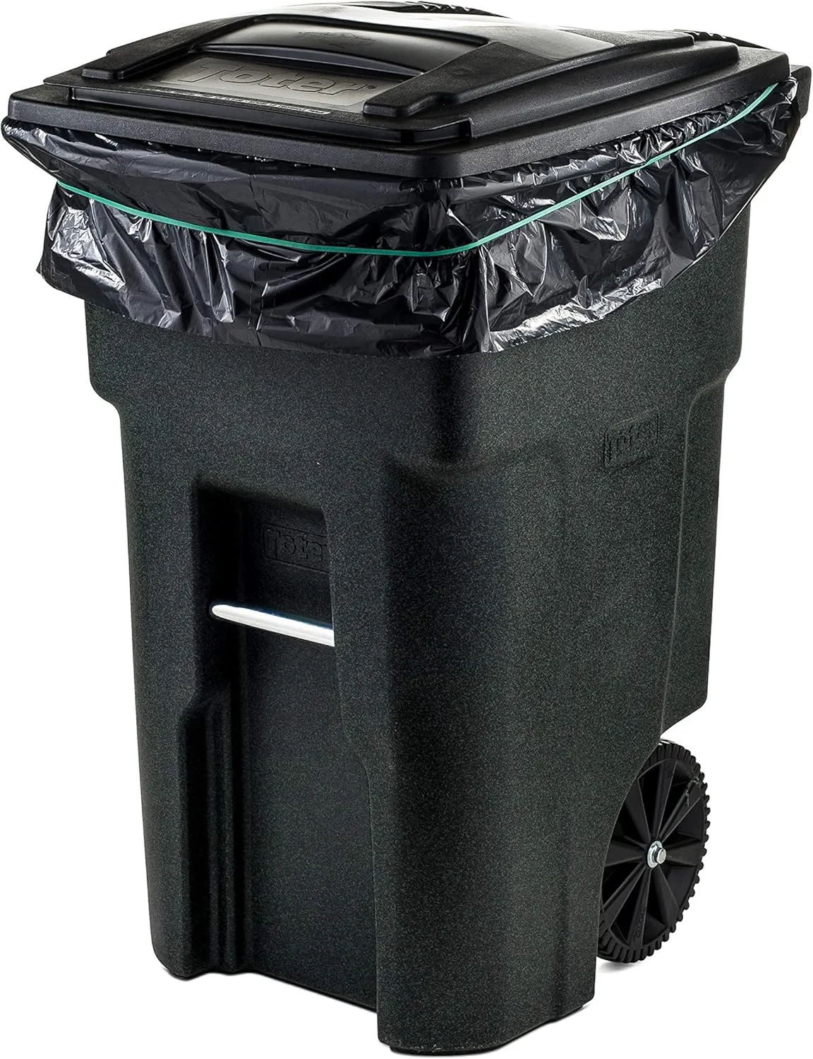 Plasticplace 64-65 Gallon Black Trash Bags, Heavy Duty 1.2 Mil, 50" x 60" Toter Can Liners, Tear & Leak-Proof, Industrial Strength, 25 Count, Large Garbage Bags for Kitchen & Commercial Use