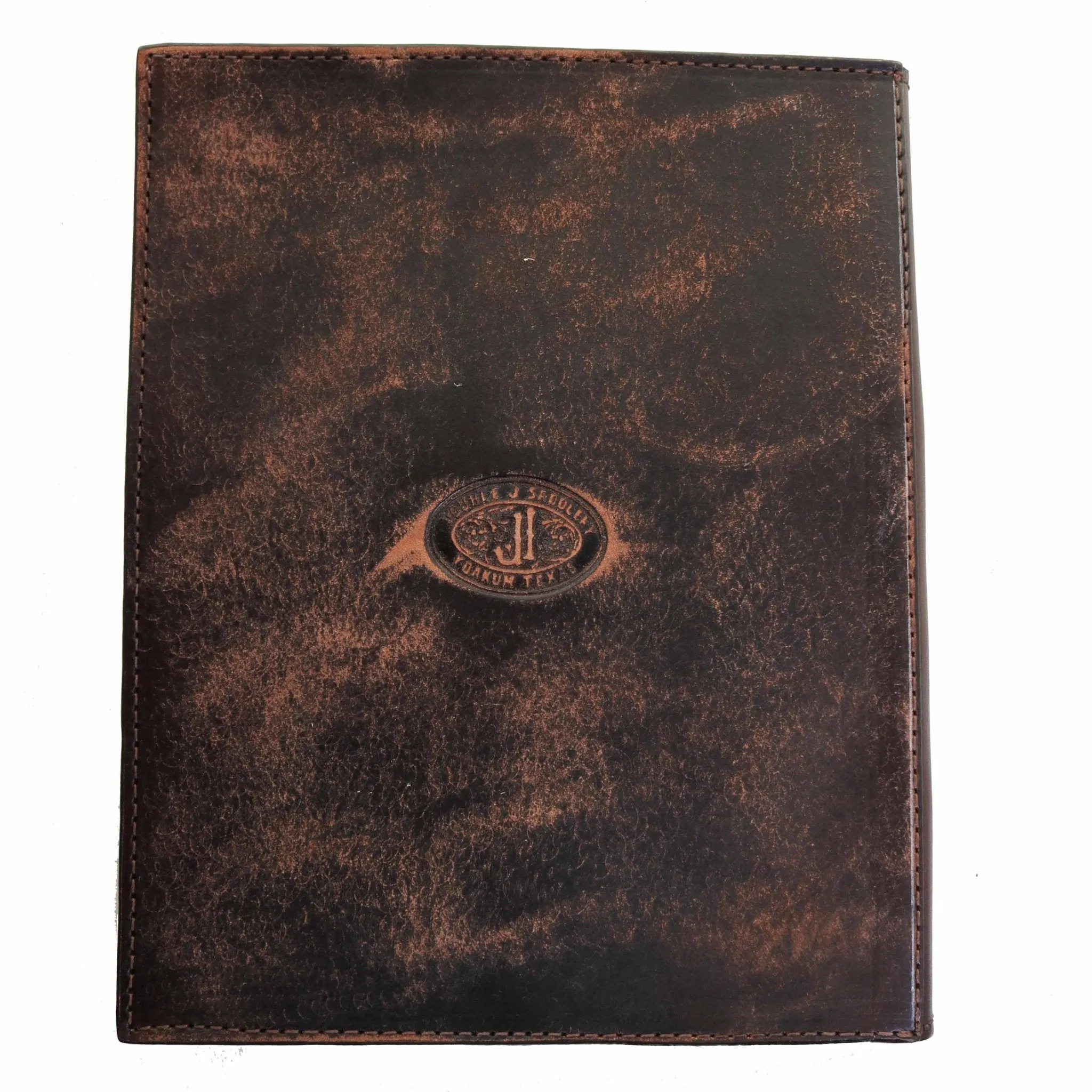 PORT34 - Brown Vintage Feather Tooled Portfolio