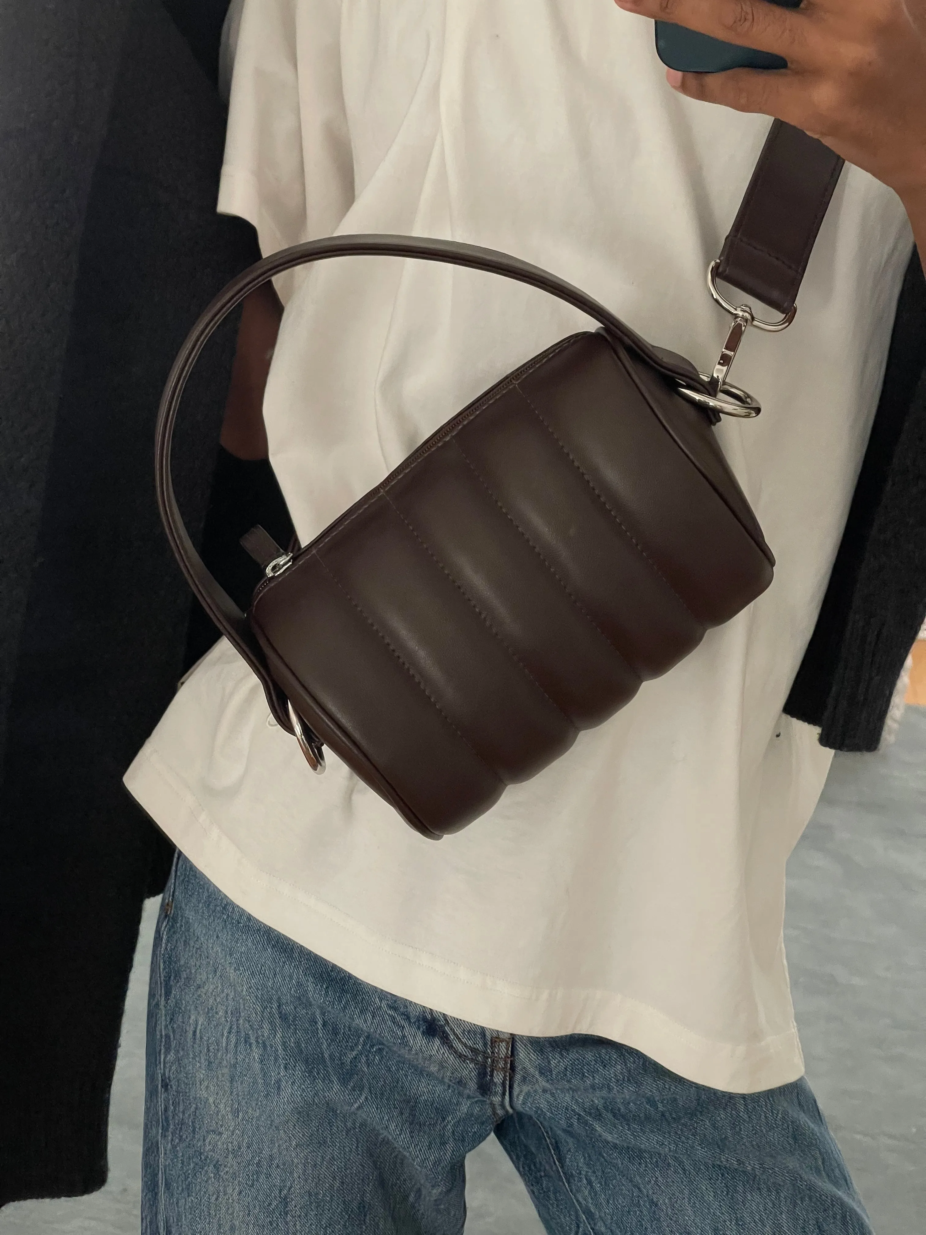 Quilted Mini Duffle Bag • Grizzly