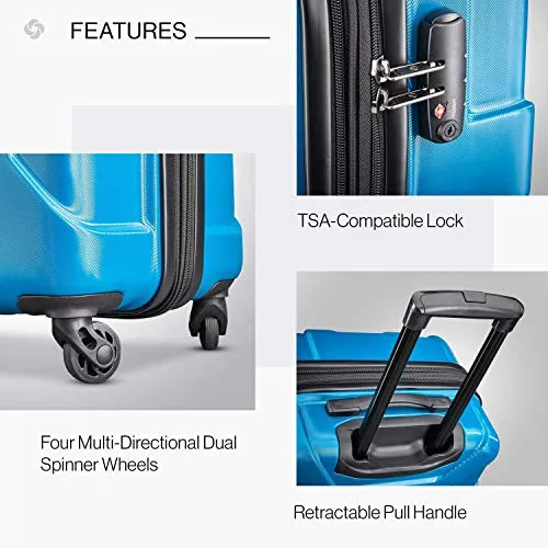 Samsonite Centric Hardside Expandable Luggage with Spinner Wheels, Caribbean Blue, 3-Piece Set