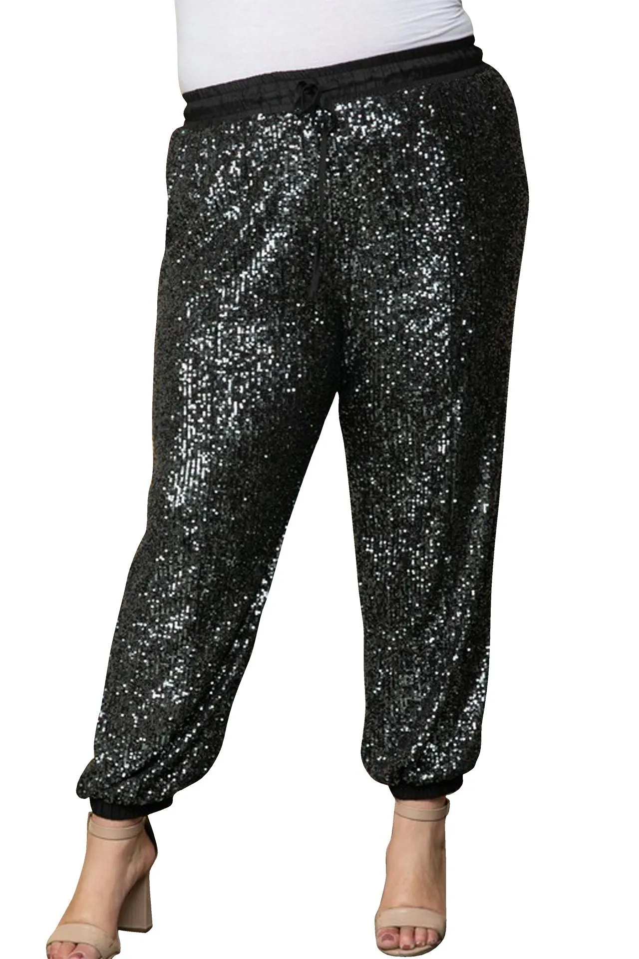 Sequin Joggers Pant Plus