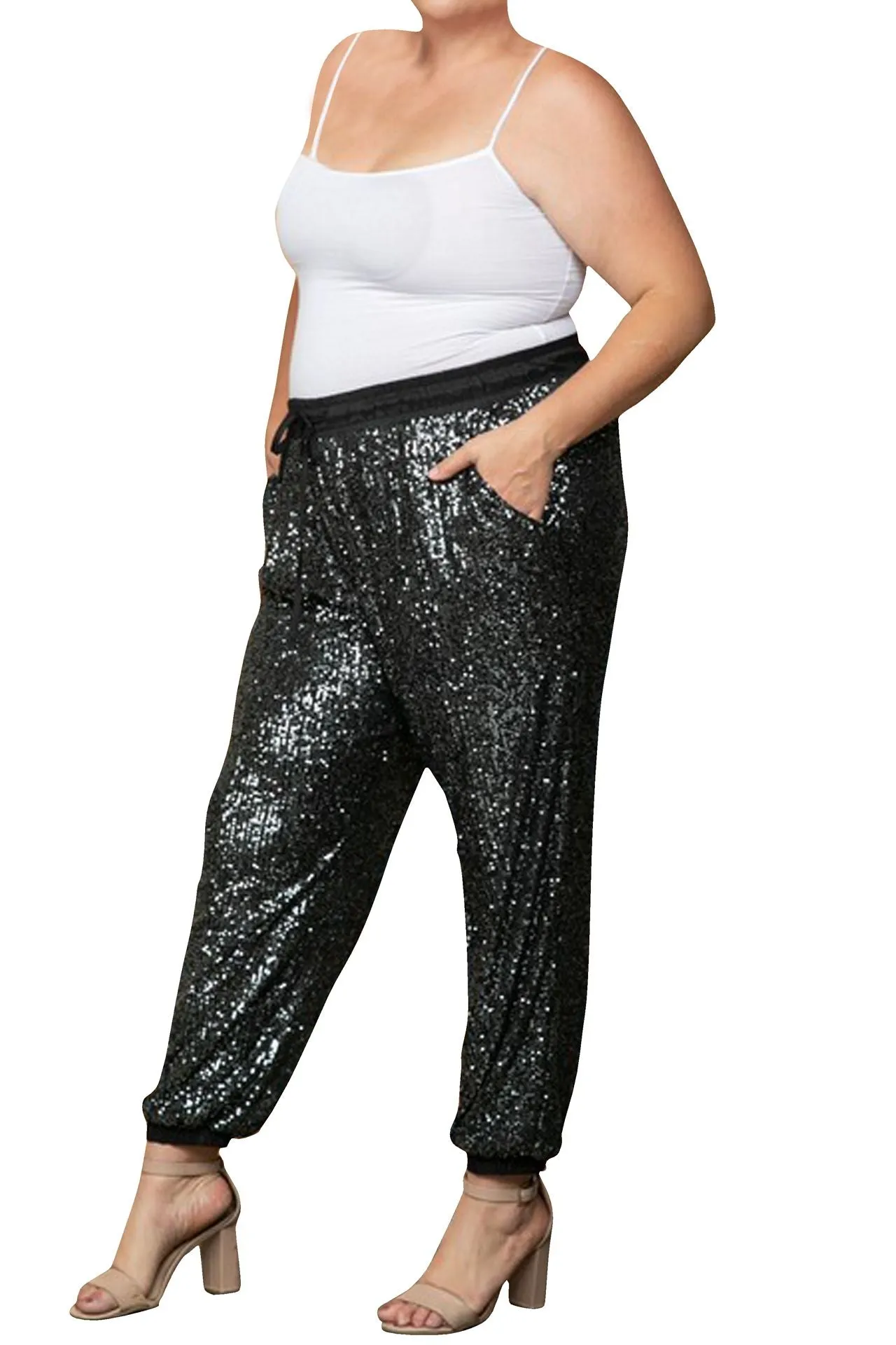 Sequin Joggers Pant Plus