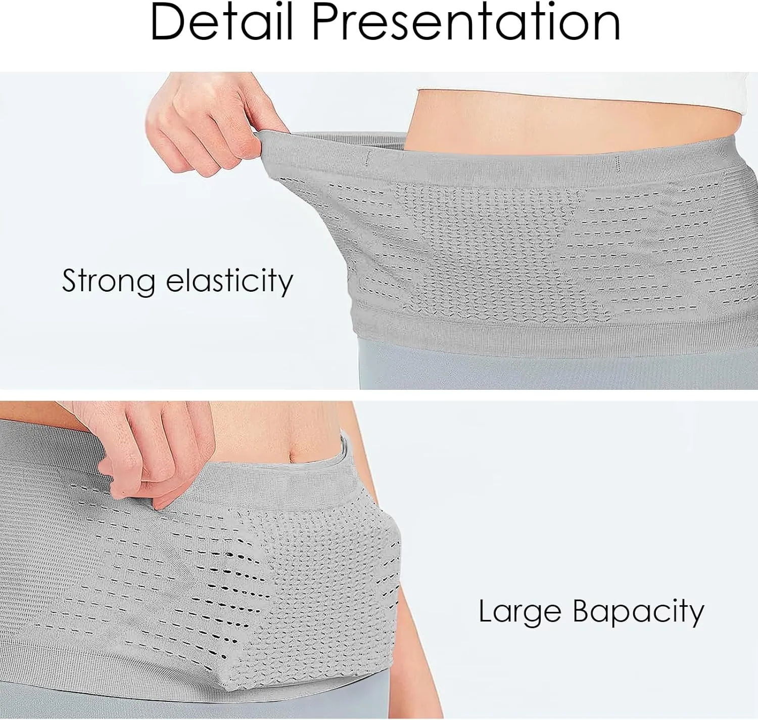 Slim Running Belt, Hidden Fanny Pack for Men Women, Travel Running Waist Pack for Money and Passport