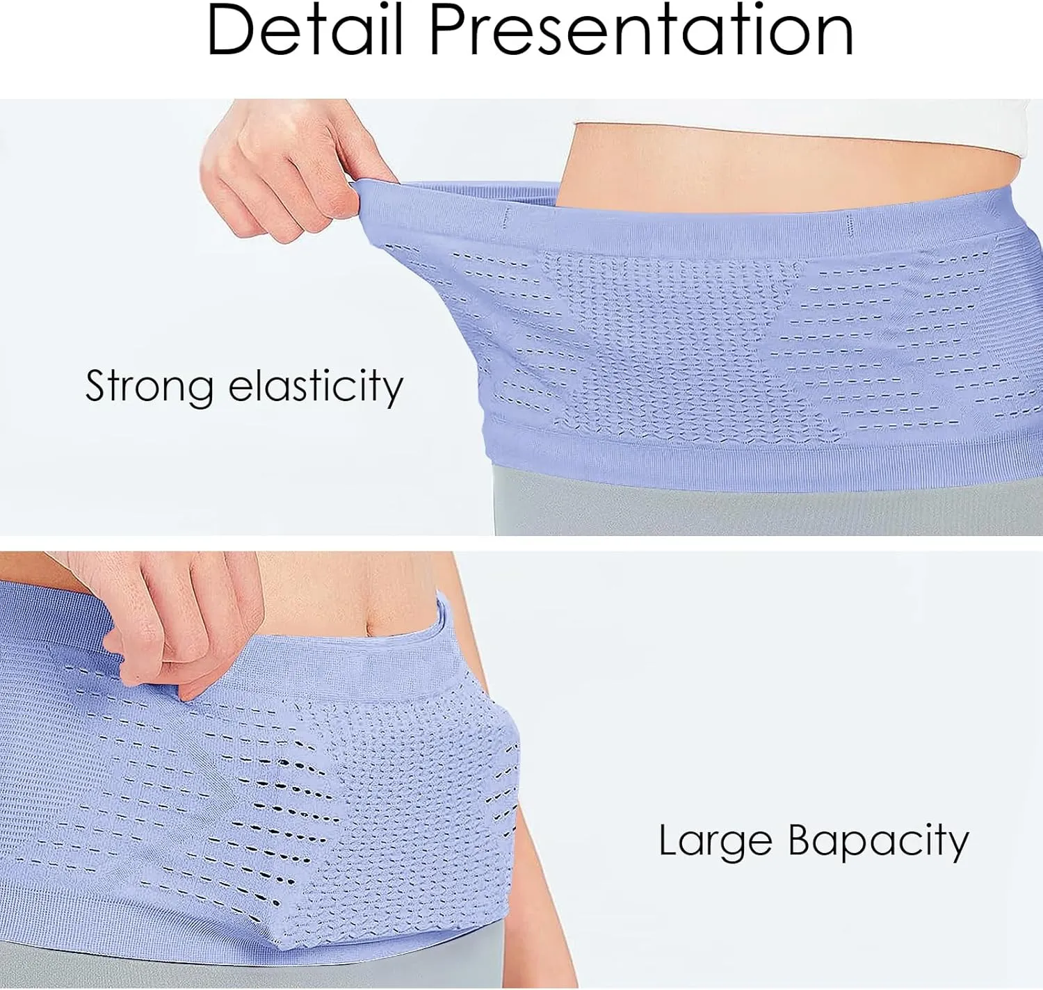 Slim Running Belt, Hidden Running Belt Fanny Pack for Men Women, Travel Running Waist Belt for Money and Passport (Purple, X-Small)