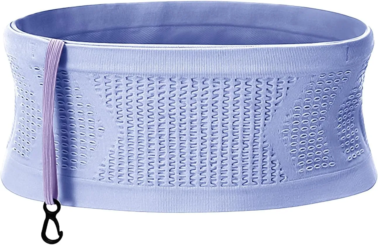 Slim Running Belt, Hidden Running Belt Fanny Pack for Men Women, Travel Running Waist Belt for Money and Passport (Purple, X-Small)