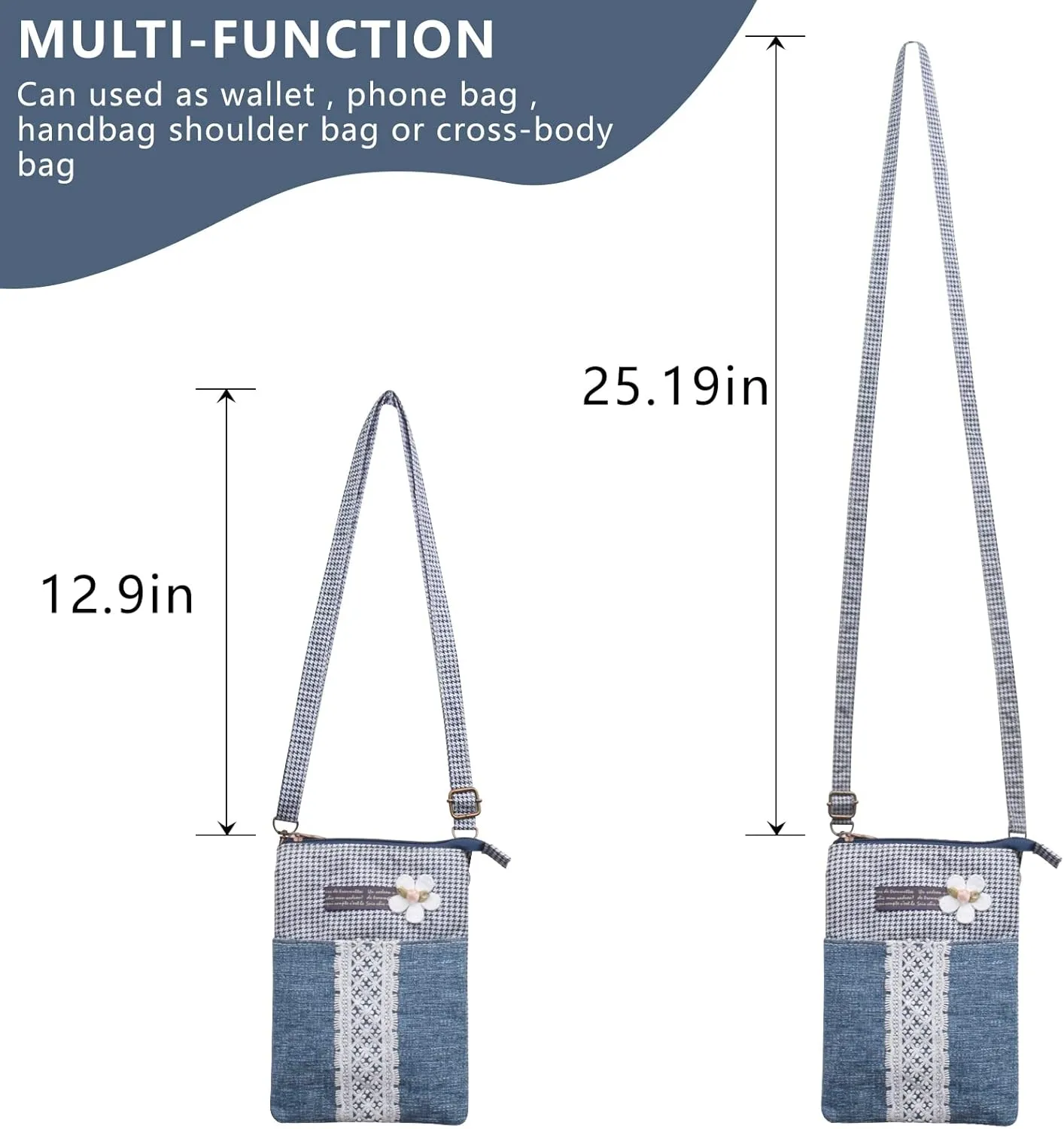 Small Crossbody Bag for Women Mobile Phone Purse National Pattern Shoulder Bag Handbags Coin Pouch for Women