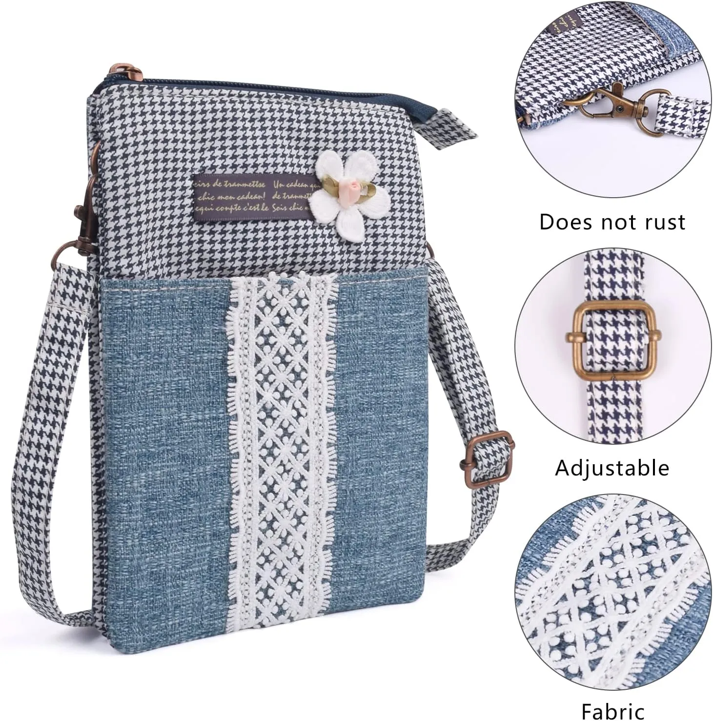 Small Crossbody Bag for Women Mobile Phone Purse National Pattern Shoulder Bag Handbags Coin Pouch for Women