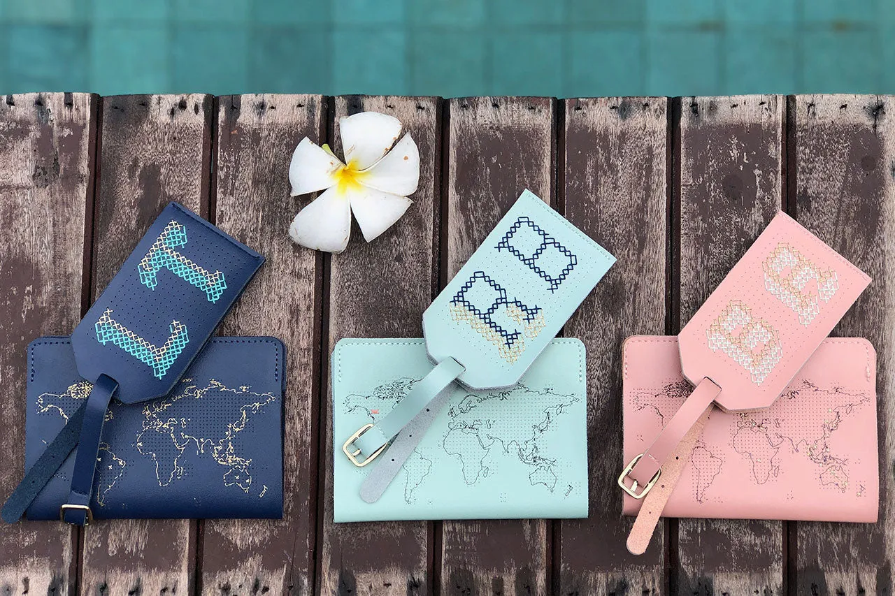 Stitch Passport & Luggage Tag Set - Pink