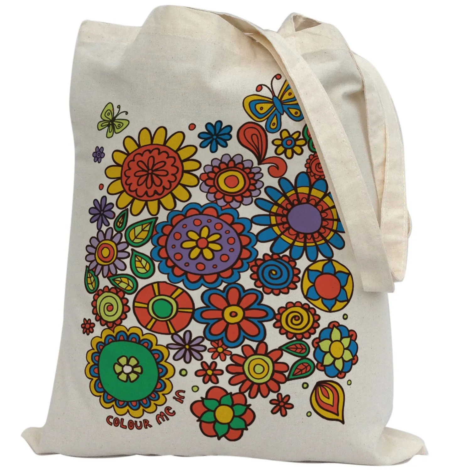 Tote Bag Colour Me In Flowers
