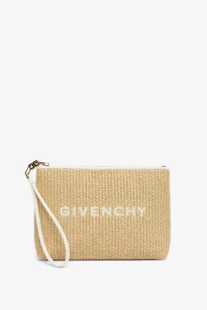 Travel raffia pouch