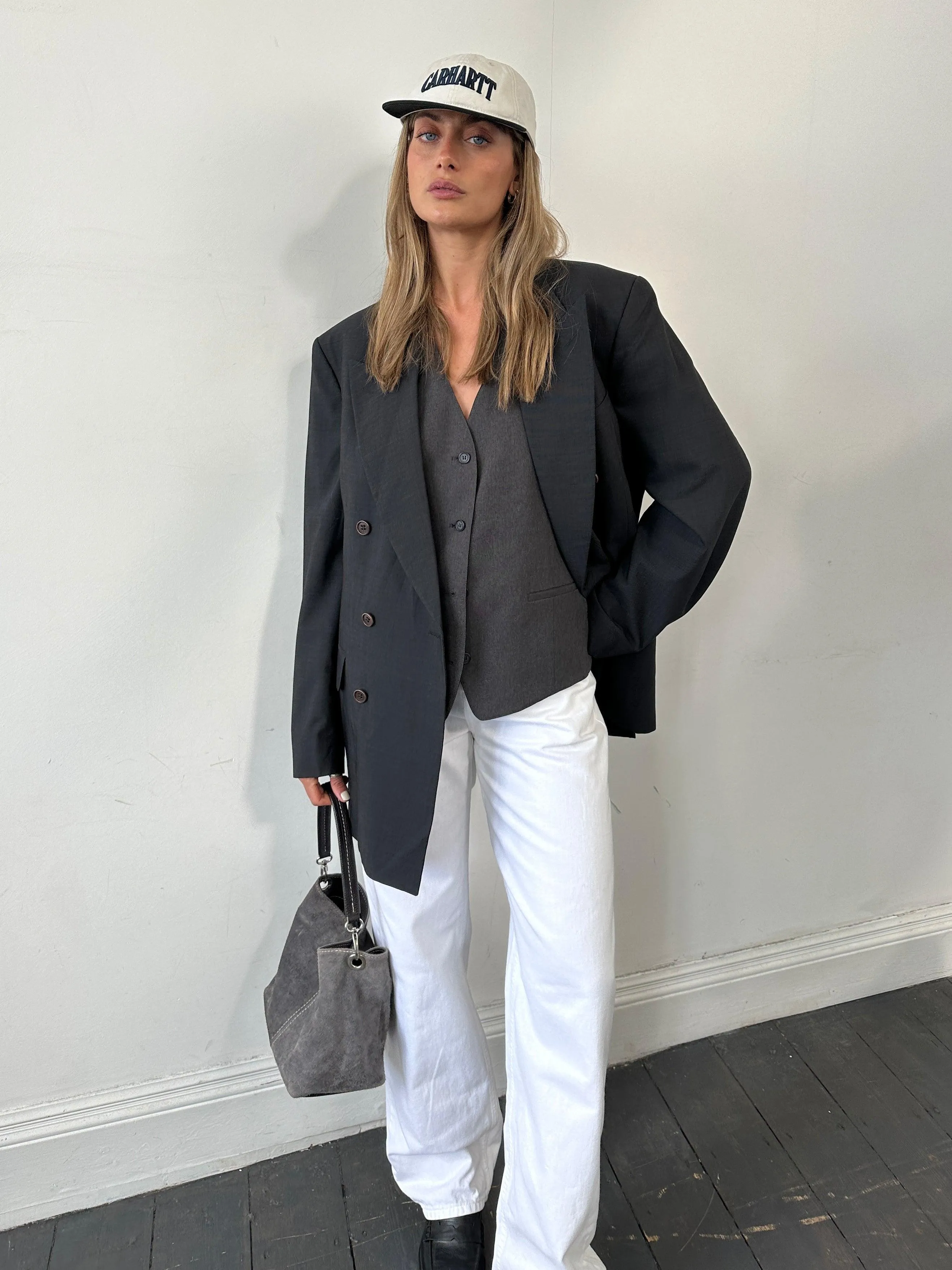 Vintage Suede Leather Shoulder Bag