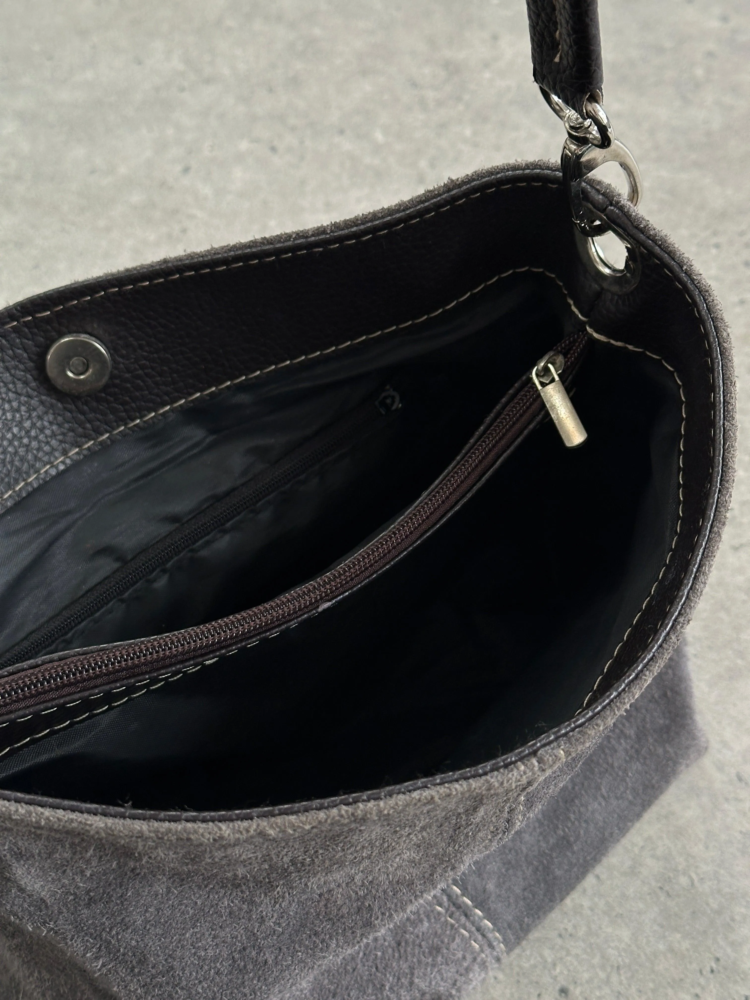 Vintage Suede Leather Shoulder Bag