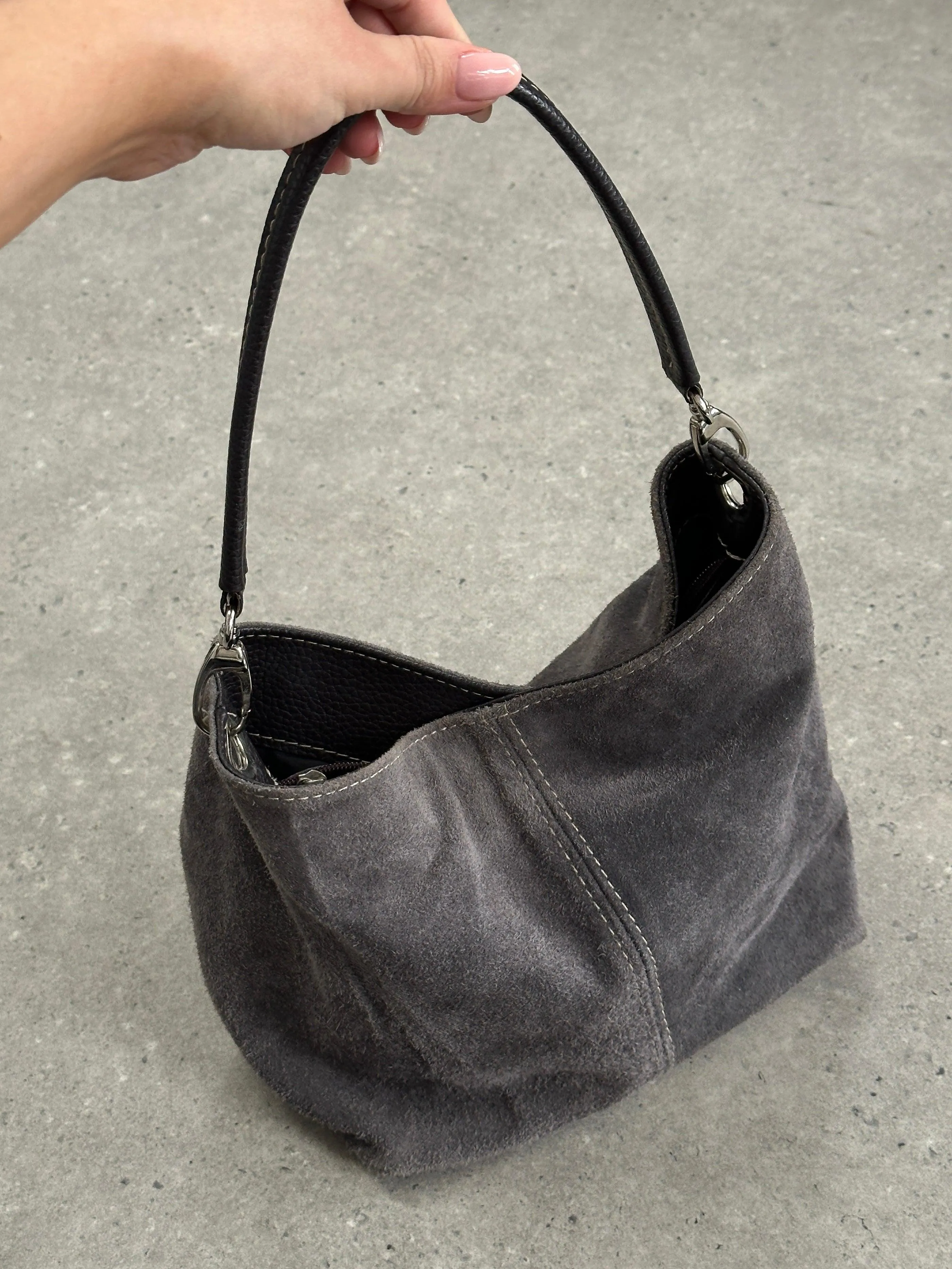 Vintage Suede Leather Shoulder Bag