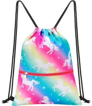WAWSAM Drawstring Backpack - Drawstring Bags for Kids Swim Bag for Beach